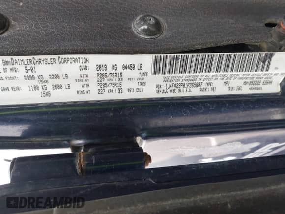 2001 Jeep Wrangler SE with VIN 1J4FA29P01P365607, listed as a IAAI auction lot 42051427 with 78,639 mi miles and . Bid and sale history available at DreamBid. Image 9.