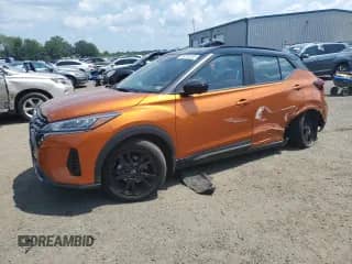 2023 Nissan Kicks SR with VIN 3N1CP5DV0PL491584, listed as a Copart auction lot 66767235 with 26,162 mi miles and Salvage title. Bid and sale history available at DreamBid. Image 1.