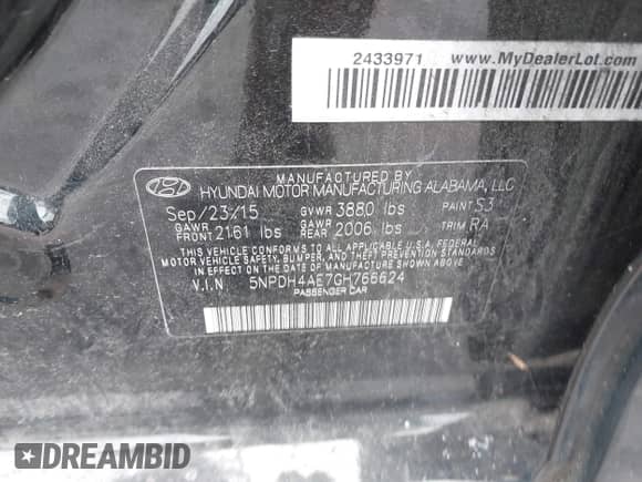 2016 Hyundai Elantra SE z VIN 5NPDH4AE7GH766624, wystawiony jako IAAI lot #43386190 z przebiegiem 200 577 mil mil oraz . Historia ofert i sprzedaży dostępna na DreamBid. Obrazek 9.