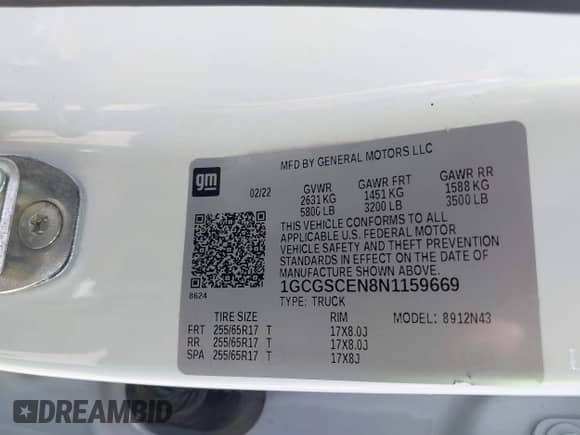 2022 Chevrolet Colorado 2WD LT с VIN 1GCGSCEN8N1159669, выставлен на аукционе IAAI как лот 42261442 с пробегом 110 875 миль миль и . История ставок и продаж доступна на DreamBid. Изображение 9.