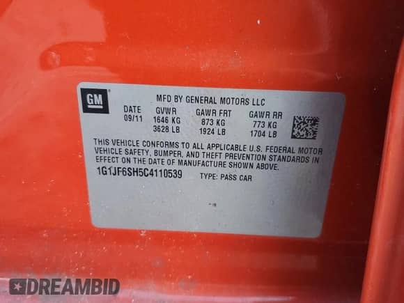 2012 Chevrolet Sonic LTZ с VIN 1G1JF6SH5C4110539, выставлен на аукционе Copart как лот 74803564 с пробегом 147 312 миль миль и Чистый • Clean title. История ставок и продаж доступна на DreamBid. Изображение 12.