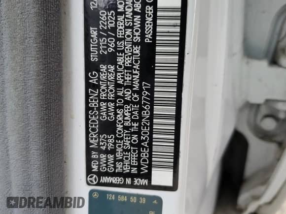 1992 Mercedes-Benz 300 с VIN WDBEA30E2NB677917, выставлен на аукционе Copart как лот 85539824 с пробегом 285 815 миль миль и Чистый • Clean title. История ставок и продаж доступна на DreamBid. Изображение 12.