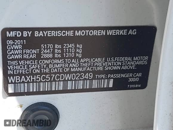 2012 BMW 5 Series 528i xDrive с VIN WBAXH5C57CDW02349, выставлен на аукционе IAAI как лот 43292404 с пробегом 140 243 миль миль и . История ставок и продаж доступна на DreamBid. Изображение 9.