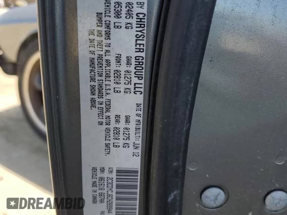 2012 Dodge Challenger SRT-8 392 с VIN 2C3CDYCJ6CH289944, выставлен на аукционе Copart как лот 54270605 с пробегом 80 382 миль миль и Чистый • Clean title. История ставок и продаж доступна на DreamBid. Изображение 12.