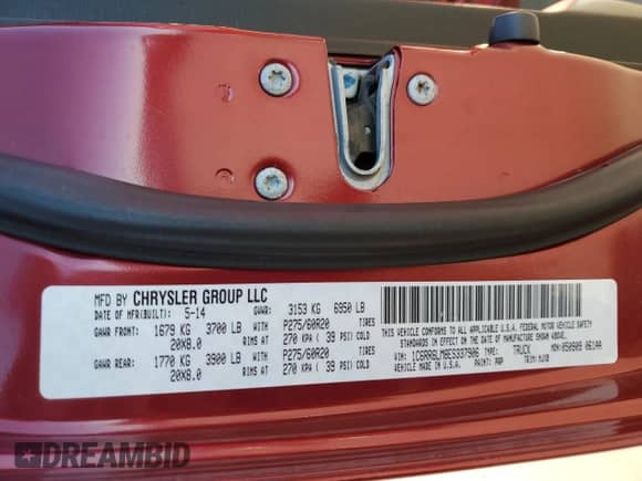 2014 Ram 1500 Big Horn z VIN 1C6RR6LM8ES337906, wystawiony jako Copart lot #81827894 z przebiegiem 207 254 mil mil oraz Szkoda całkowita • Salvage title. Historia ofert i sprzedaży dostępna na DreamBid. Obrazek 14.