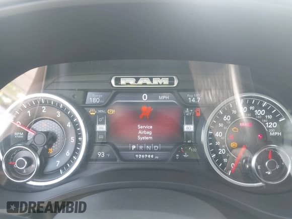 2019 Ram 1500 Big Horn z VIN 1C6SRFFT4KN597234, wystawiony jako IAAI lot #42862857 z przebiegiem 126 744 mil mil oraz . Historia ofert i sprzedaży dostępna na DreamBid. Obrazek 7.