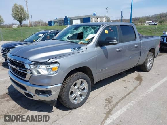 2021 Ram 1500 Big Horn with VIN 1C6SRFMT9MN613806, listed as a IAAI auction lot 41906404 with 41,831 mi miles and . Bid and sale history available at DreamBid. Image 2.
