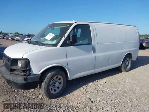 2013 Chevrolet Express Cargo with VIN 1GCSGAFX5D1157375, listed as a IAAI auction lot 42382180 with Not provided miles and . Bid and sale history available at DreamBid. Image 2.