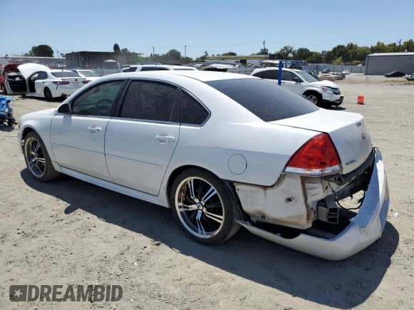 2013 Chevrolet Impala LS with VIN 2G1WF5E30D1260992, listed as a Copart auction lot 66925535 with 100,473 mi miles and Salvage title. Bid and sale history available at DreamBid. Image 2.