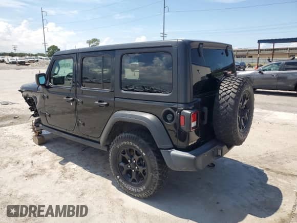 2022 Jeep Wrangler Unlimited Sport S with VIN 1C4HJXDG8NW160406, listed as a Copart auction lot 67379375 with 46,542 mi miles and Salvage title. Bid and sale history available at DreamBid. Image 2.