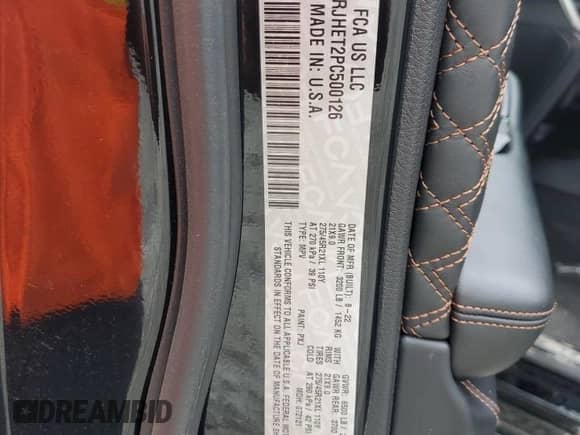 2023 Jeep Grand Cherokee Summit Reserve with VIN 1C4RJHET2PC500126, listed as a Copart auction lot 58415275 with Not provided miles and Salvage title. Bid and sale history available at DreamBid. Image 13.