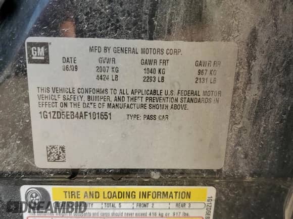 2010 Chevrolet Malibu 2LT с VIN 1G1ZD5EB4AF101651, выставлен на аукционе Copart как лот 68729535 с пробегом 146 622 миль миль и Списание • Salvage title. История ставок и продаж доступна на DreamBid. Изображение 12.