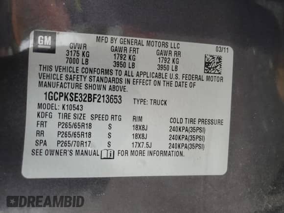2011 Chevrolet Silverado 1500 LT z VIN 1GCPKSE32BF213653, wystawiony jako Copart lot #81318165 z przebiegiem 212 842 mil mil oraz Szkoda całkowita • Salvage title. Historia ofert i sprzedaży dostępna na DreamBid. Obrazek 12.