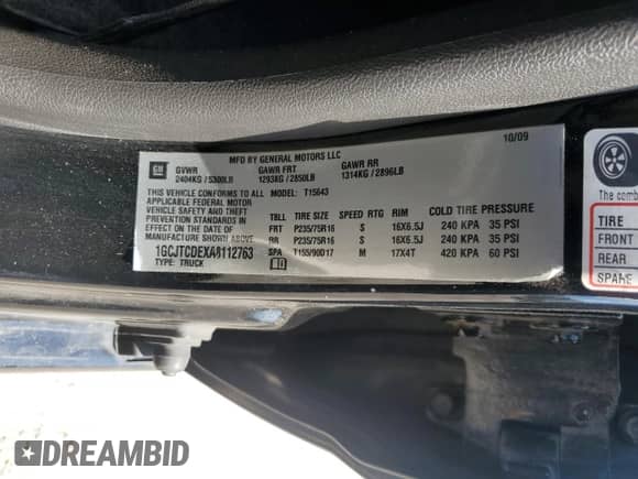 2010 Chevrolet Colorado 1LT z VIN 1GCJTCDEXA8112763, wystawiony jako Copart lot #71072325 z przebiegiem 84 601 mil mil oraz Szkoda całkowita • Salvage title. Historia ofert i sprzedaży dostępna na DreamBid. Obrazek 12.
