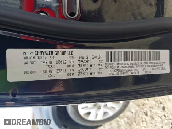 2015 Dodge Journey American Value with VIN 3C4PDCAB5FT530884, listed as a IAAI auction lot 43381044 with 155,062 mi miles and . Bid and sale history available at DreamBid. Image 9.