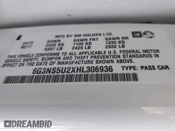 2017 Chevrolet Caprice Police Police с VIN 6G3NS5U2XHL306936, выставлен на аукционе Copart как лот 59526125 с пробегом 94 790 миль миль и На запчасти • Non repairable. История ставок и продаж доступна на DreamBid. Изображение 12.