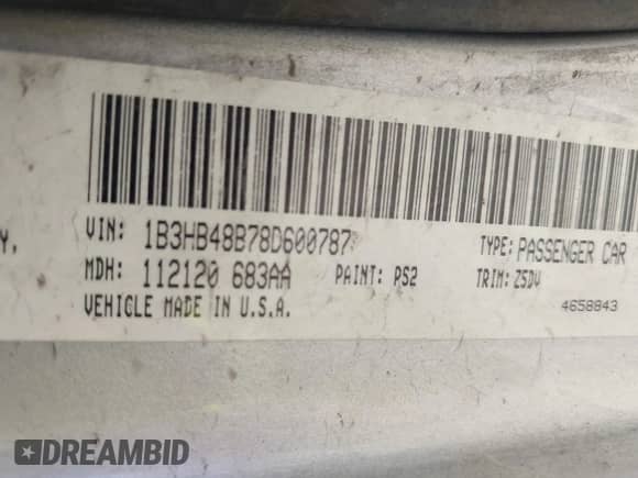 2008 Dodge Caliber SXT с VIN 1B3HB48B78D600787, выставлен на аукционе IAAI как лот 42379001 с пробегом 174 023 миль миль и . История ставок и продаж доступна на DreamBid. Изображение 9.