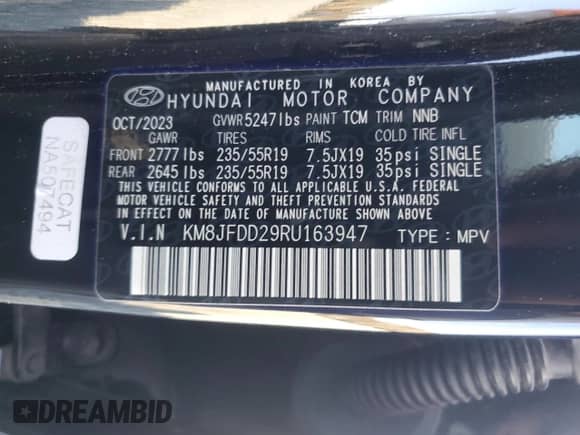 2024 Hyundai Tucson Limited with VIN KM8JFDD29RU163947, listed as a Copart auction lot 86177495 with 16,142 mi miles and Salvage title. Bid and sale history available at DreamBid. Image 14.