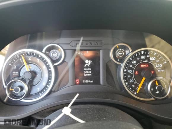 2019 Ram 1500 Tradesman z VIN 1C6RREGTXKN579375, wystawiony jako Copart lot #76396434 z przebiegiem 93 889 mil mil oraz Szkoda całkowita • Salvage title. Historia ofert i sprzedaży dostępna na DreamBid. Obrazek 9.