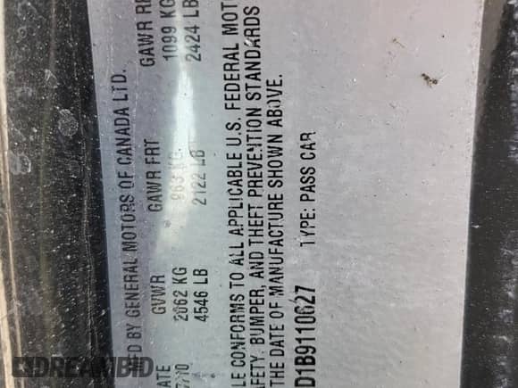 2011 Chevrolet Camaro 1LT z VIN 2G1FB1ED1B9110627, wystawiony jako Copart lot #70246615 z przebiegiem Nie podano mil oraz Szkoda całkowita • Salvage title. Historia ofert i sprzedaży dostępna na DreamBid. Obrazek 12.