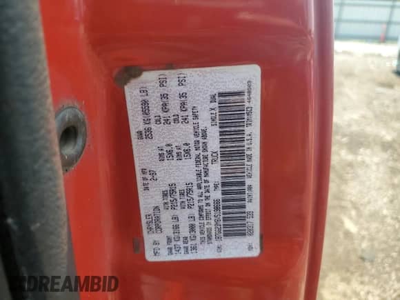 1997 Dodge Dakota с VIN 1B7GG23Y6VS198666, выставлен на аукционе Copart как лот 66134755 с пробегом Не указан миль и Списание • Salvage title. История ставок и продаж доступна на DreamBid. Изображение 12.