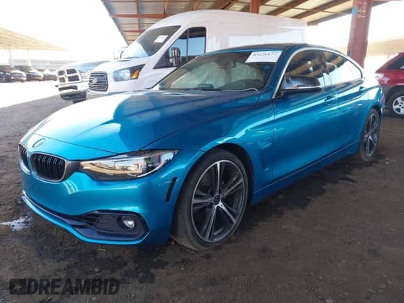 2018 BMW 4 Series 430i with VIN WBA4J1C52JBG80811, listed as a IAAI auction lot 43226177 with 53,253 mi miles and . Bid and sale history available at DreamBid. Image 2.