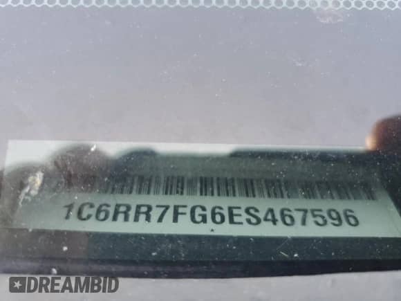 2014 Ram 1500 Tradesman with VIN 1C6RR7FG6ES467596, listed as a Copart auction lot 56913895 with 172,510 mi miles and Salvage title. Bid and sale history available at DreamBid. Image 12.