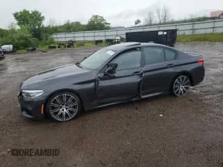 2020 BMW 5 Series M550i xDrive with VIN WBAJS7C06LCD12779, listed as a Copart auction lot 61136215 with 81,286 mi miles and Salvage title. Bid and sale history available at DreamBid. Image 1.