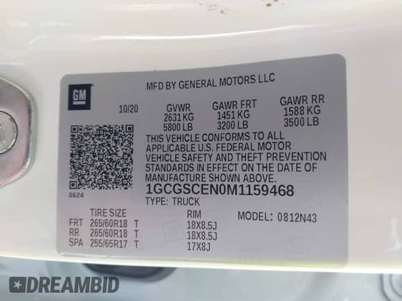 2021 Chevrolet Colorado 2WD LT с VIN 1GCGSCEN0M1159468, выставлен на аукционе IAAI как лот 42414011 с пробегом 41 007 миль миль и . История ставок и продаж доступна на DreamBid. Изображение 9.
