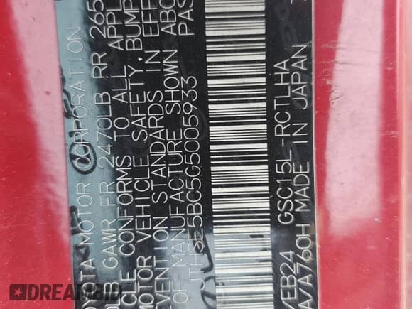 2016 Lexus RC 350 F Sport with VIN JTHSE5BC5G5005933, listed as a Copart auction lot 58581855 with 107,209 mi miles and Clean title. Bid and sale history available at DreamBid. Image 12.