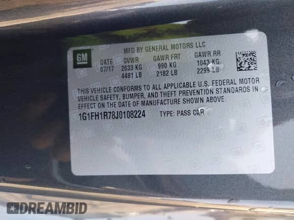 2018 Chevrolet Camaro 2SS z VIN 1G1FH1R78J0108224, wystawiony jako IAAI lot #43204029 z przebiegiem 28 372 mil mil oraz . Historia ofert i sprzedaży dostępna na DreamBid. Obrazek 9.