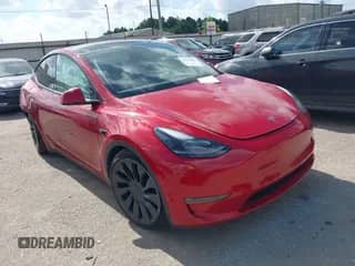 2022 Tesla Model Y Performance with VIN 7SAYGDEF3NF379624, listed as a IAAI auction lot 42705016 with Not provided miles and . Bid and sale history available at DreamBid. Image 1.