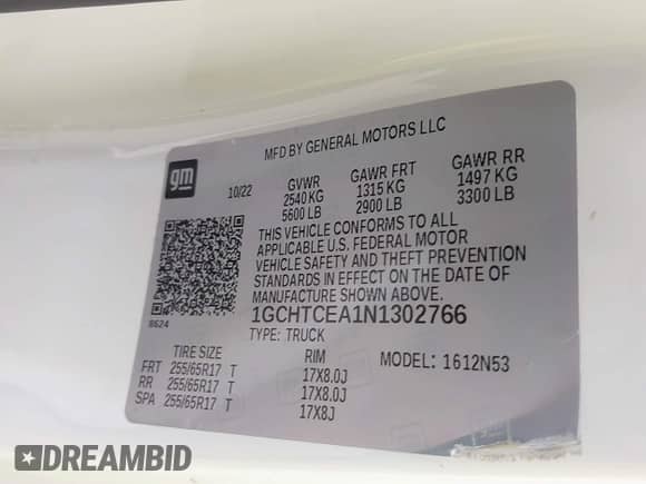 2022 Chevrolet Colorado 4WD LT с VIN 1GCHTCEA1N1302766, выставлен на аукционе IAAI как лот 42401428 с пробегом 110 019 миль миль и . История ставок и продаж доступна на DreamBid. Изображение 9.