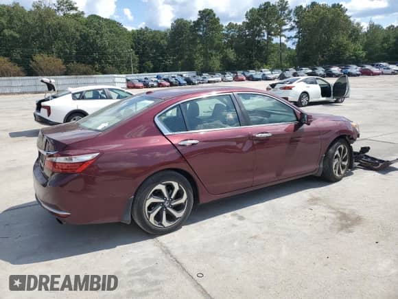 2017 Honda Accord EX-L with VIN 1HGCR2F81HA207032, listed as a Copart auction lot 80501695 with 123,215 mi miles and Salvage title. Bid and sale history available at DreamBid. Image 3.