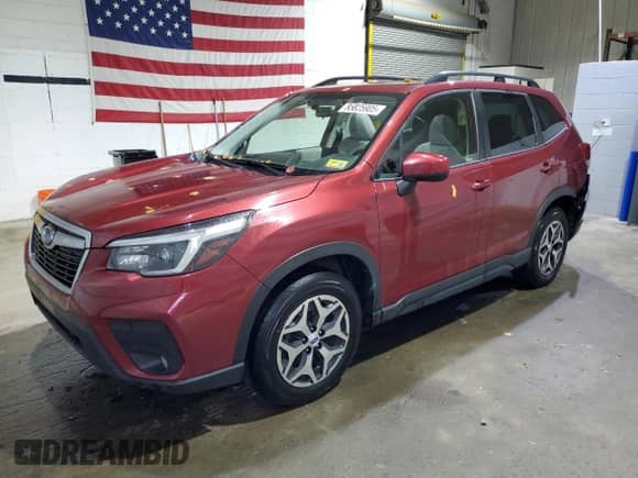 2021 Subaru Forester Premium with VIN JF2SKAJC0MH458454, listed as a Copart auction lot 86825905 with 64,212 mi miles and Salvage title. Bid and sale history available at DreamBid. Image 1.