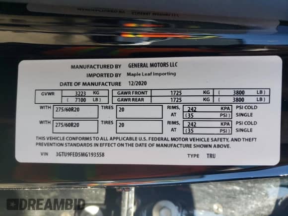 2021 GMC Sierra 1500 Denali z VIN 3GTU9FED5MG193558, wystawiony jako Copart lot #50415785 z przebiegiem 54 740 mil mil oraz Szkoda całkowita • Salvage title. Historia ofert i sprzedaży dostępna na DreamBid. Obrazek 12.