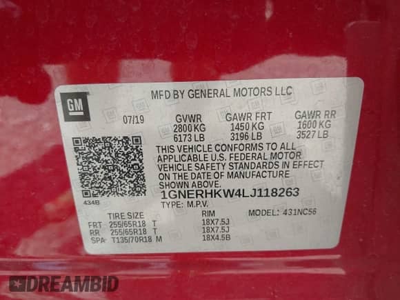 2020 Chevrolet Traverse LT with VIN 1GNERHKW4LJ118263, listed as a IAAI auction lot 42672331 with 78,185 mi miles and . Bid and sale history available at DreamBid. Image 9.