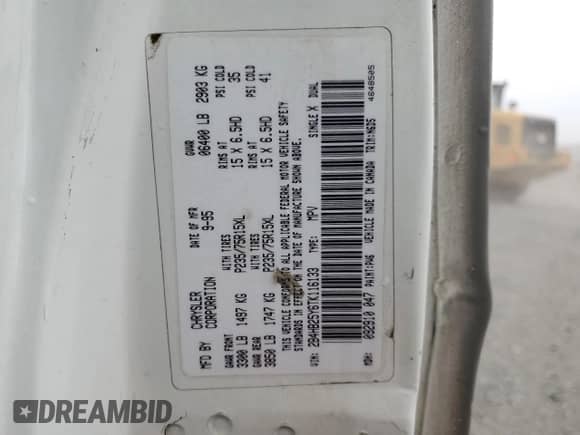 1996 Dodge Passenger с VIN 2B4HB25Y6TK116133, выставлен на аукционе Copart как лот 70678625 с пробегом 206 275 миль миль и Списание • Salvage title. История ставок и продаж доступна на DreamBid. Изображение 13.