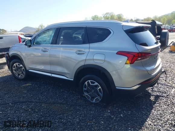 2022 Hyundai Santa Fe Blue with VIN KM8S2DA19NU042485, listed as a IAAI auction lot 42033983 with 80,301 mi miles and . Bid and sale history available at DreamBid. Image 3.