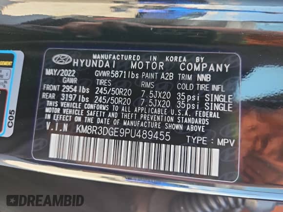 2023 Hyundai Palisade XRT z VIN KM8R3DGE9PU489455, wystawiony jako Copart lot #80909565 z przebiegiem 27 504 mil mil oraz Szkoda całkowita • Salvage title. Historia ofert i sprzedaży dostępna na DreamBid. Obrazek 13.