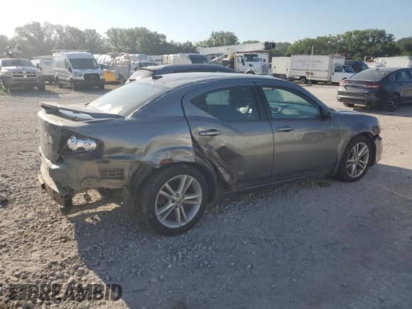 2012 Dodge Avenger SXT Plus with VIN 1C3CDZEG6CN111918, listed as a Copart auction lot 63690995 with 168,086 mi miles and Salvage title. Bid and sale history available at DreamBid. Image 3.