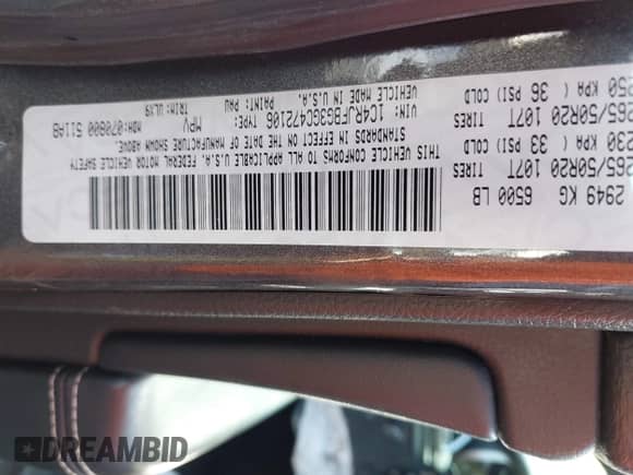 2016 Jeep Grand Cherokee Limited z VIN 1C4RJFBG3GC472106, wystawiony jako IAAI lot #43199835 z przebiegiem 54 446 mil mil oraz . Historia ofert i sprzedaży dostępna na DreamBid. Obrazek 9.