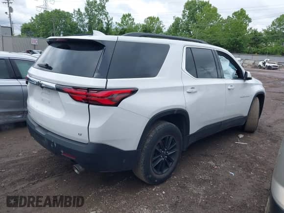 2023 Chevrolet Traverse LT with VIN 1GNEVHKW4PJ187925, listed as a IAAI auction lot 42318138 with 62,612 mi miles and . Bid and sale history available at DreamBid. Image 4.