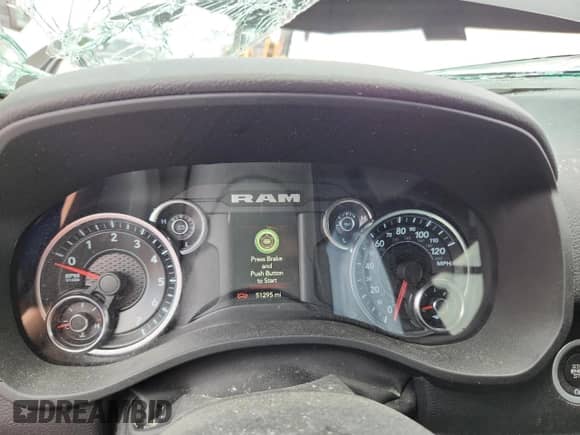 2023 Ram 1500 Big Horn with VIN 1C6SRFBT8PN557588, listed as a Copart auction lot 64599985 with 51,295 mi miles and Salvage title. Bid and sale history available at DreamBid. Image 9.