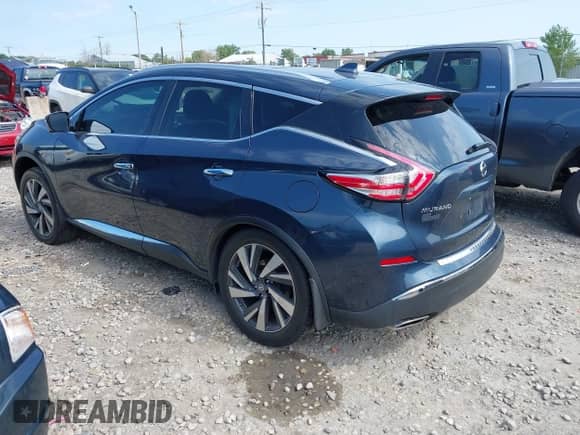2017 Nissan Murano SL with VIN 5N1AZ2MH3HN152872, listed as a IAAI auction lot 43168263 with 114,417 mi miles and . Bid and sale history available at DreamBid. Image 3.