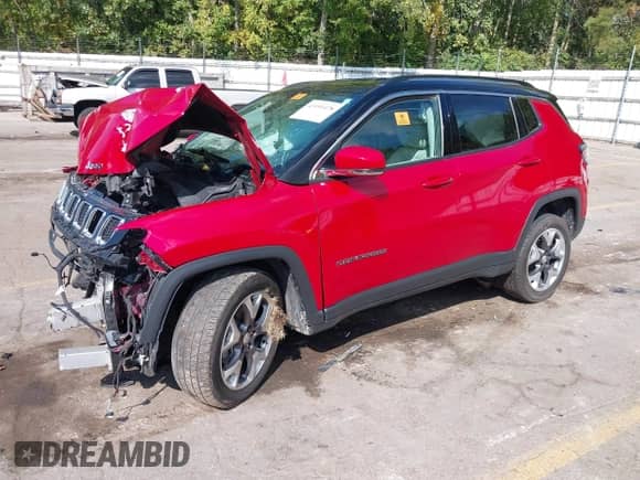 2019 Jeep Compass Limited with VIN 3C4NJDCB5KT646194, listed as a IAAI auction lot 43191478 with Not provided miles and . Bid and sale history available at DreamBid. Image 2.