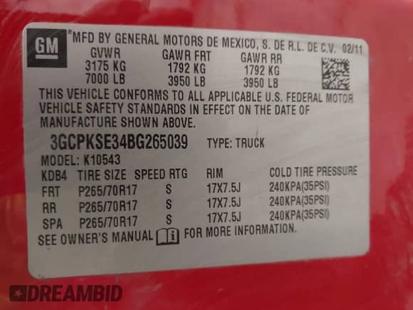 2011 Chevrolet Silverado 1500 LT с VIN 3GCPKSE34BG265039, выставлен на аукционе IAAI как лот 43519804 с пробегом 222 885 миль миль и . История ставок и продаж доступна на DreamBid. Изображение 9.