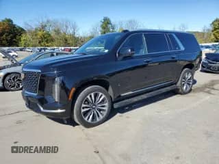 2025 Cadillac Escalade with VIN 1GYS9KRL3SR163967, listed as a Copart auction lot 85264235 with 14,834 mi miles and Salvage title. Bid and sale history available at DreamBid. Image 1.