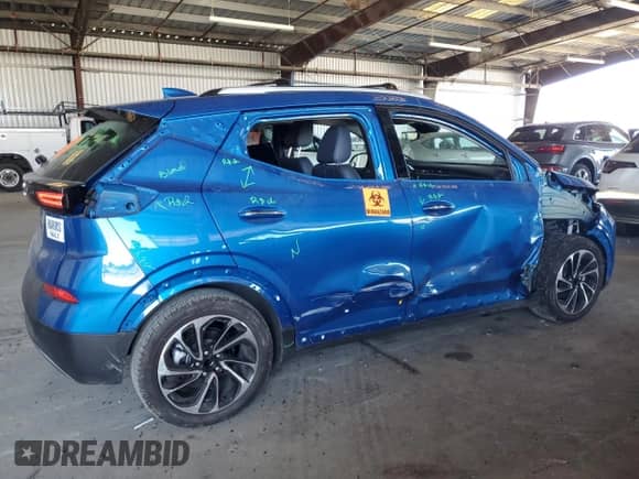 2022 Chevrolet Bolt EUV Premier с VIN 1G1FZ6S06N4132270, выставлен на аукционе Copart как лот 80833625 с пробегом 15 695 миль миль и Списание • Salvage title. История ставок и продаж доступна на DreamBid. Изображение 3.