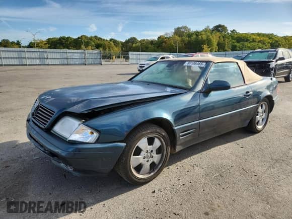 2000 Mercedes-Benz SL 500 with VIN WDBFA68FXYF195292, listed as a Copart auction lot 80186465 with 160,003 mi miles and Clean title. Bid and sale history available at DreamBid. Image 1.
